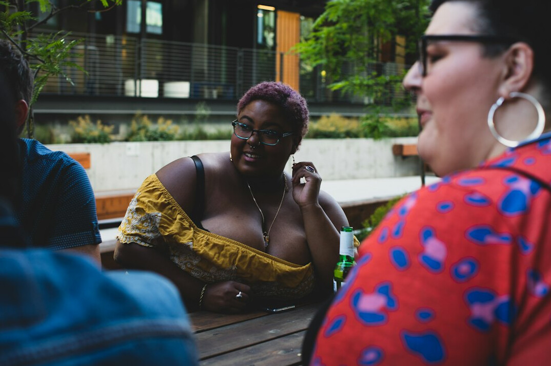 diverse friends chatting