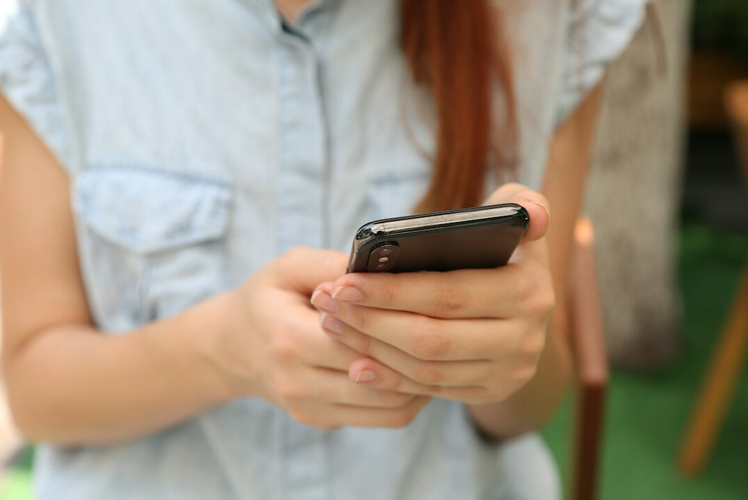 person using smartphone